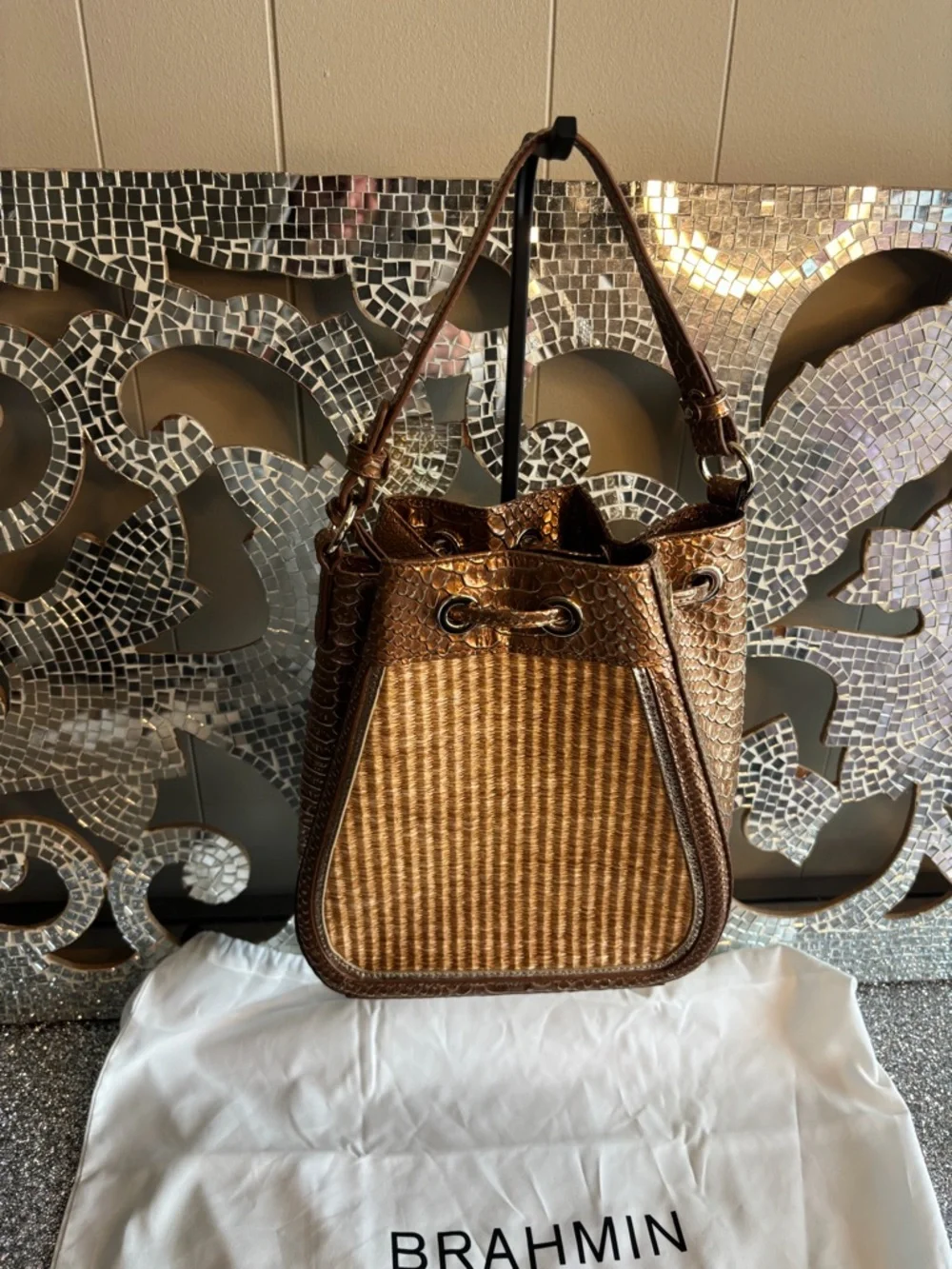 Brahmin bucket shoulder